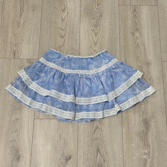 Blue Paisley Ruffle Skirt - Picture 2 of 3